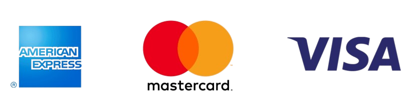 Accepted Payment Methods - Visa, Mastercard, American Express